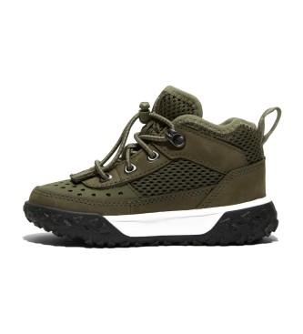 Timberland GreenStride Motion 6 vandresko i lder med snrebnd og lav top, grn