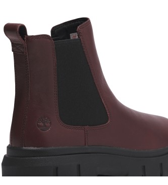 Timberland Botines de piel de media caa Chelsea Field granate