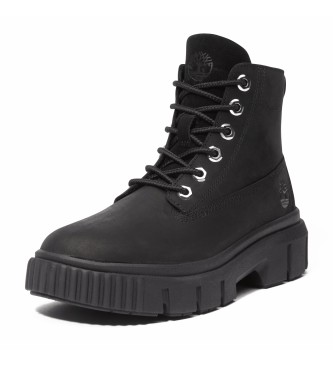 Timberland Skórzane sznurowane buty do połowy łydki Field black