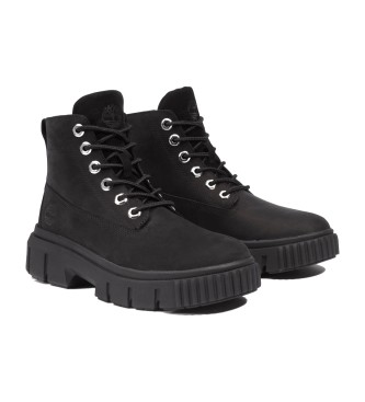 Timberland Skórzane sznurowane buty do połowy łydki Field black