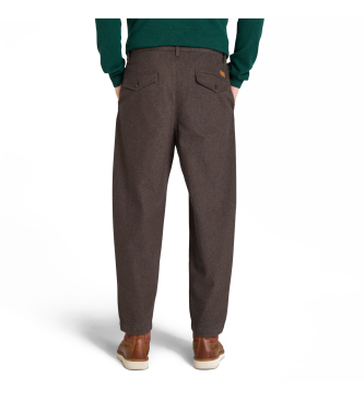 Timberland Claremont rjave plisirane hlače chino 