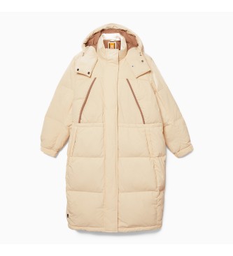 Timberland Howker beige gerecycled dons gewatteerde lange parka