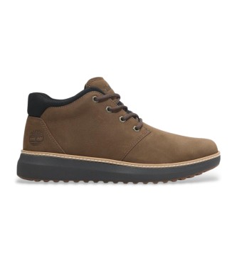 Timberland Brązowe skórzane buty chukka do połowy łydki Hudson Road