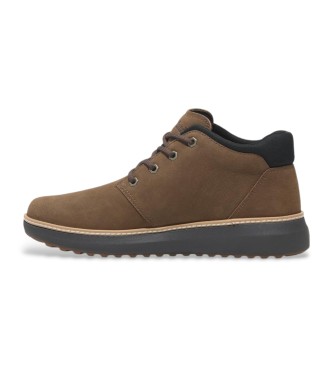 Timberland Brązowe skórzane buty chukka do połowy łydki Hudson Road