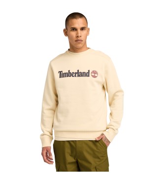 Timberland Męska bluza Kennebec River Linear Logo Crew Neck w kolorze beżowym