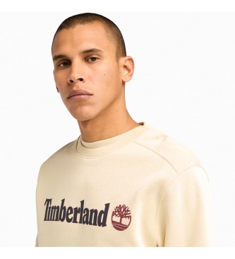 Timberland Męska bluza Kennebec River Linear Logo Crew Neck w kolorze beżowym