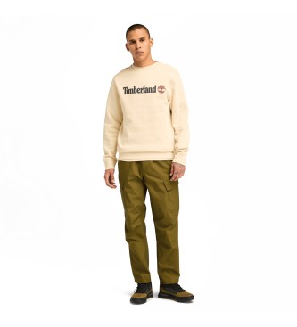 Timberland Męska bluza Kennebec River Linear Logo Crew Neck w kolorze beżowym