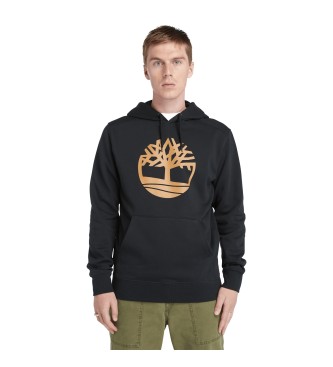 Timberland Felpa con cappuccio pullover con logo albero nero Kennebec River