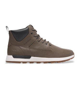 Timberland Brązowe skórzane buty Killington Trekker z cholewką mid-top  