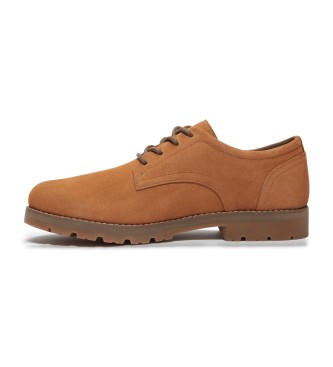 Timberland Brązowe skórzane buty sznurowane Britton Square