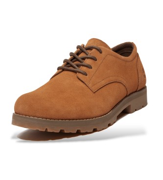 Timberland Brązowe skórzane buty sznurowane Britton Square