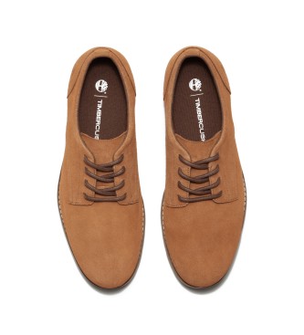 Timberland Brązowe skórzane buty sznurowane Britton Square