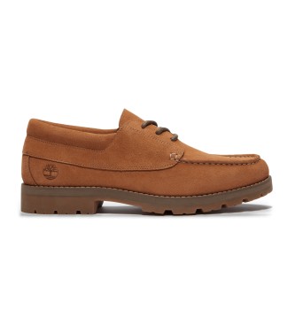 Timberland Brązowe skórzane buty sznurowane Britton Square