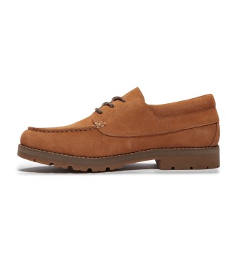 Timberland Brązowe skórzane buty sznurowane Britton Square