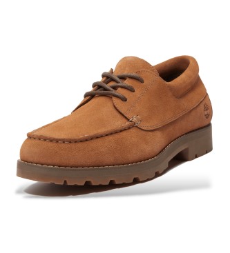 Timberland Brązowe skórzane buty sznurowane Britton Square