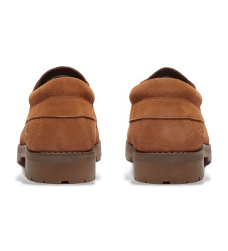 Timberland Braune Britton Square Schnrschuhe aus Leder