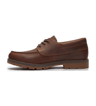 Timberland Brązowe skórzane buty sznurowane Britton Square