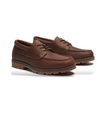 Timberland Brązowe skórzane buty sznurowane Britton Square