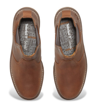 Timberland Brown Larchmont Chelsea Leather Ankle Boots