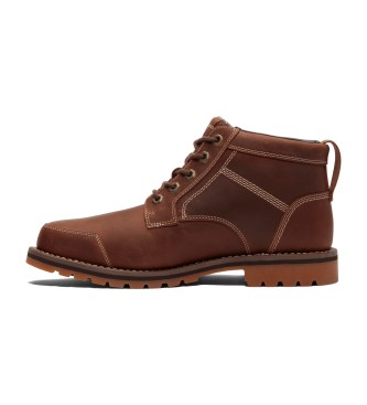 Timberland Brązowe skórzane, sznurowane buty chukka Larchmont do połowy łydki