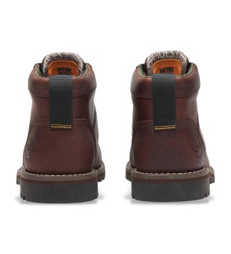 Timberland Mrkbruna Larchmont chukka boots i lder med snrning i mitten av kalven 