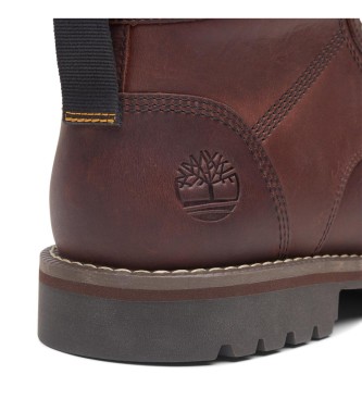 Timberland Donkerbruine Larchmont lederen chukka boots met vetersluiting op de middellange kuit 