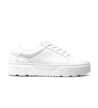 Timberland Laurel Court sapatilhas de couro de cano baixo com atacadores branco