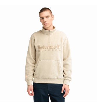 Timberland Polartec fleece sweatshirt 1/4 zip beige