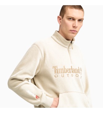 Timberland Polartec fleece sweatshirt 1/4 zip beige