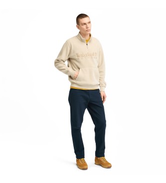 Timberland Polartec fleece sweatshirt 1/4 zip beige