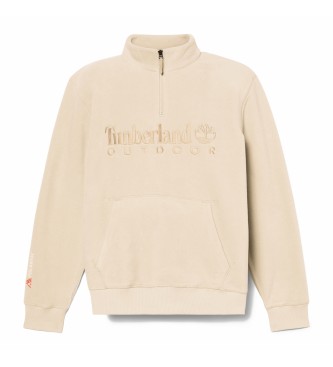 Timberland Polartec fleece sweatshirt 1/4 zip beige