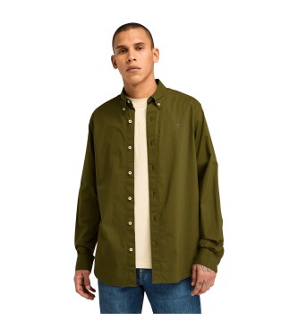 Timberland Langrmet skjorte i grn stretch-poplin