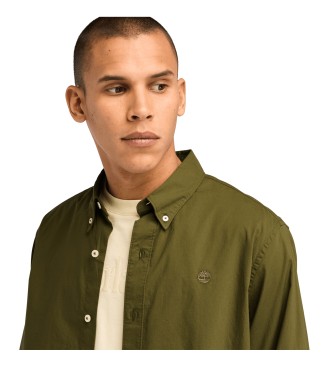 Timberland Langrmet skjorte i grn stretch-poplin