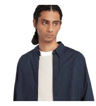 Timberland Langrmet skjorte i navyfarvet stretch-poplin