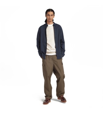 Timberland Long sleeved shirt in navy stretch poplin