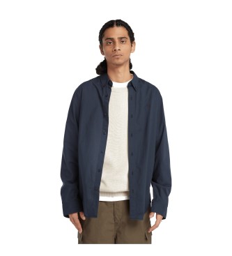 Timberland Long sleeved shirt in navy stretch poplin