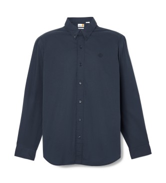 Timberland Long sleeved shirt in navy stretch poplin