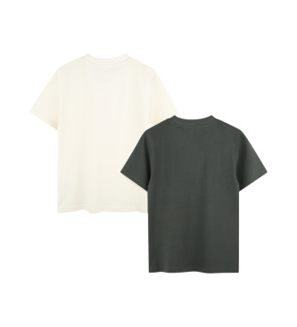 Timberland Lote de 2 camisetas de manga corta blanco, verde oscuro