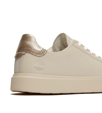 Timberland Emerson Street beige leather lace-up low top trainers