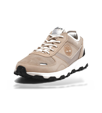 Timberland Winsor Park beige lderskor med snrning och lg topp