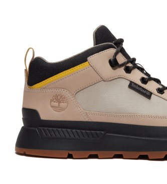 Timberland Skórzane, sznurowane buty sportowe Field Trekker w kolorze beżowym