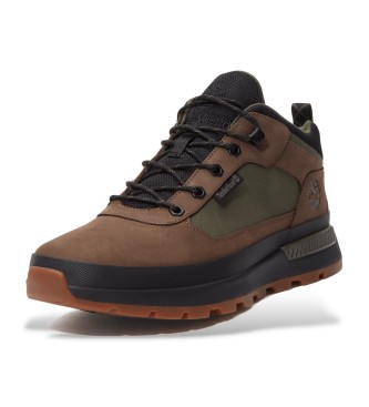 Timberland Skórzane sznurowane buty sportowe Field Trekker brązowy, zielony