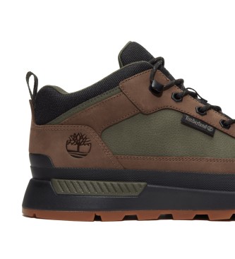 Timberland Skórzane sznurowane buty sportowe Field Trekker brązowy, zielony