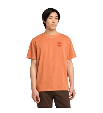 Timberland Merrymack River orangefarbenes T-Shirt mit grafischem Rckendruck  