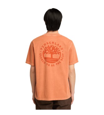 Timberland Merrymack River orangefarbenes T-Shirt mit grafischem Rckendruck  