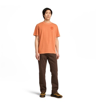 Timberland Merrymack River orangefarbenes T-Shirt mit grafischem Rckendruck  