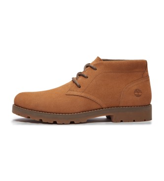 Timberland Britton Square brązowe sznurowane skórzane buty do połowy łydki