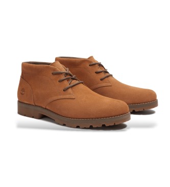 Timberland Britton Square brune lderstvler med snrebnd midt p lggen