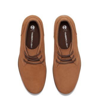 Timberland Botas de couro de cano mdio com atacadores castanhas Britton Square