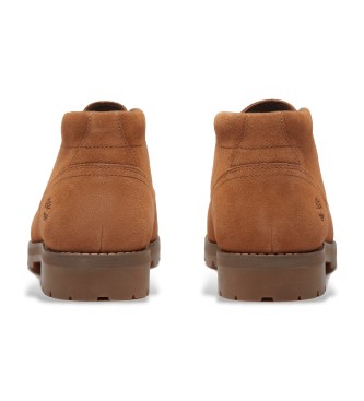 Timberland Britton Square brune lderstvler med snrebnd midt p lggen